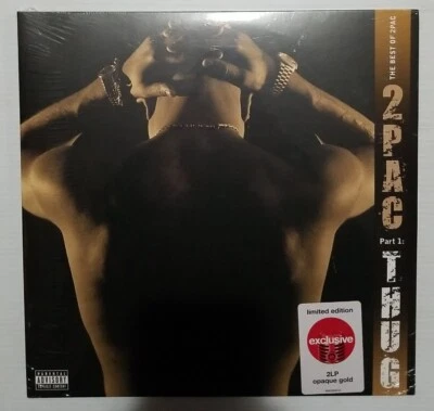 2pac - Thug The Best Of 2pac Part 1 Exclusive Limited Gold Color 2x Vinyl LP NEW - Image 1 of 4