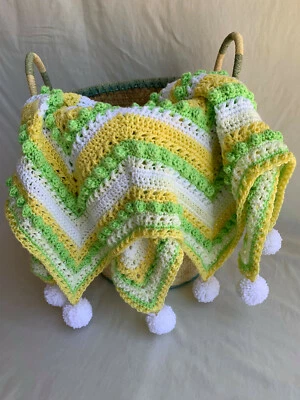 全新手工钩针婴儿毯 — 第 1/4 张图片