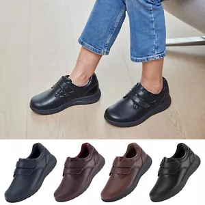 FitVille Diabetiker Schuhe Damen Extra Weit Leder Schuhe Orthopädische Hausschuh - Bild 1 von 59