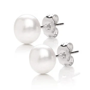 Sterlingsilber echte echte Süßwasserkultur Perlenstecker Ohrringe Geschenk für sie - Bild 1 von 7