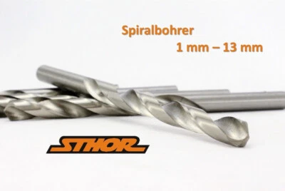 Sthor HSS Spiralbohrer Metallbohrer Metall Bohrer ⌀ 1mm - 13m DIN 338 1 Stück