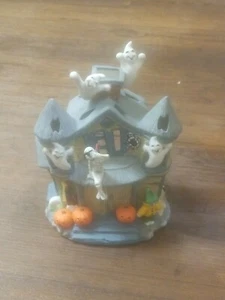 Halloween Haunted Tealight House Partylite 9 in Fall Ghost Candle Holder - Picture 1 of 12