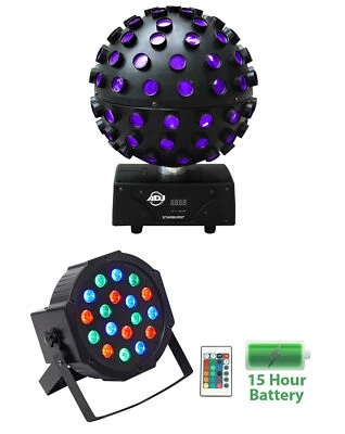 American DJ ADJ Starburst LED Sphere Shooting Beam Effect+Battery Par Light - Image 1 of 4