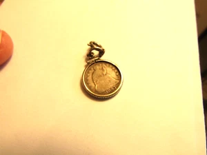1847 MEZZO CENTESIMO, CIONDOLO ORIGINALE PERIODO COLLANA CIONDOLO - Foto 1 di 4