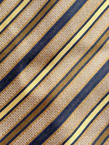 Italo Ferretti Silvi Marina Mens Luxury Silk Necktie Italy Stripe Brown EUC - Picture 1 of 16