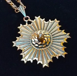 KUPFER MCM Modernist Starburst Anhänger Halskette MITTE DES JAHRHUNDERTS Vintage 1960er - Bild 1 von 5