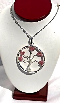 Colgante Árbol de la Vida Rodonita Cristal Crudo Curativo Foto 1 de 4