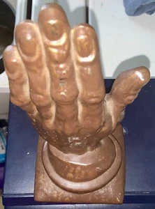 Vintage Metall linke Hand Skulptur 9"" x 4"" x 3 1/2"" Unikat! - Bild 1 von 10