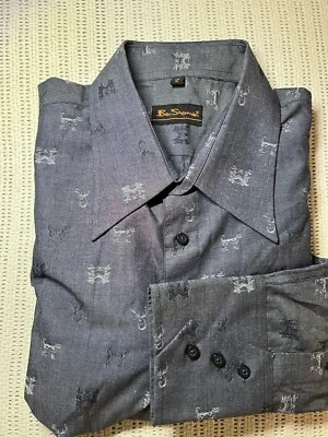 Camisa de vestir Ben Sherman The Original para hombre gris manga larga abotonada calidad XL Foto 1 de 4