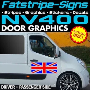 to fit NISSAN NV400 UNION JACK FLAG DOOR GRAPHICS STICKERS CAMPER VAN MOTORHOME - Picture 1 of 2