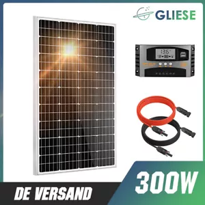 300W Solaranlage Komplettpaket Mono Solarmodul Solar Set Inselanlage Wohnmobile - Bild 1 von 14