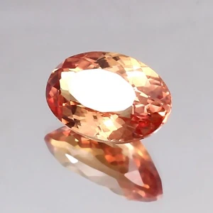 Zaffiro Padparadscha naturale Ceylon bicolore taglio ovale pietra preziosa sfusa 9,30 ct - Foto 1 di 4