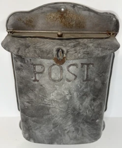 Vintage Country Mailbox French Letter Box w/ Bird Motif Wall Mount Galvanized - Picture 1 of 8