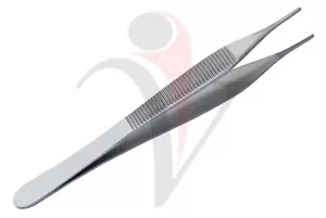 SURGICAL 2 ADSON 4.5" DRESSING TWEEZER SERRATED TIP FORCEP DENTAL PLIERS TISSUE - Picture 1 of 2