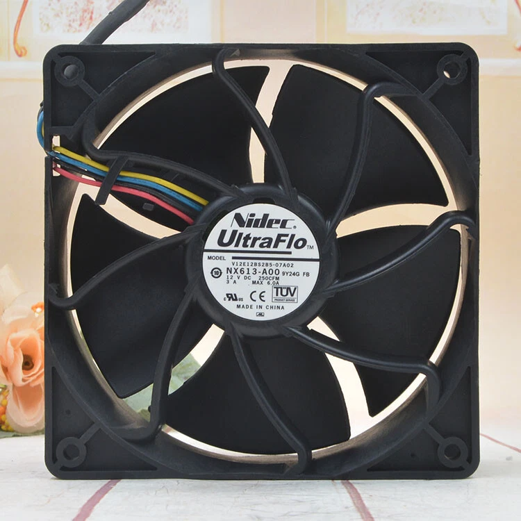 NIDEC V12E12BS2B5 12V 3A 6000RPM 12038 4-pin double ball ant s7 s9 violence fan - Image 1 of 4