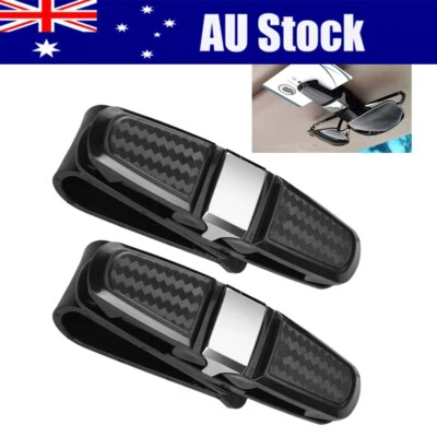 2x Glasses Holder NEW For Car Sun Visor Sunglasses Clip Hanger Mount Rotational - image 1 of 4