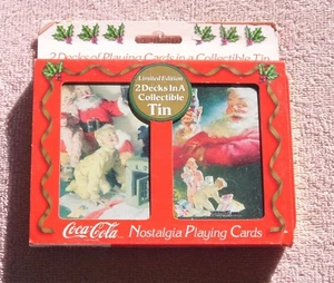 Tarjetas de juego de Coca Cola Nostalgia Santa 1996 con estaño - Imagen 1 de 8