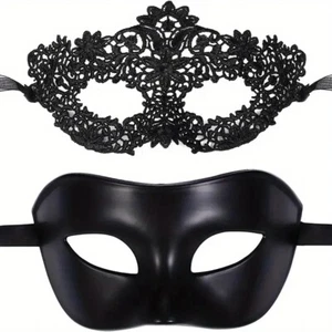 2pcs Couple Mardi Gras Venetian Masquerade Ball Mask Party Collection Halloween - Picture 1 of 9
