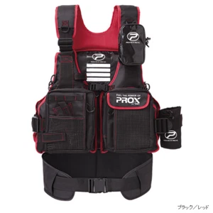 Prox Floating Game Vest With supporter Black Red Free From Stylish anglers Japan - Picture 1 of 4