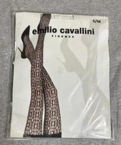 Emilio Cavallini White Geometric Fishnet Tights 50 DEN STYLE 9223.1.2 S/M NWT - Picture 1 of 5
