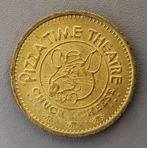 Seltene Chuck E Cheese 1982 25c Spielwert 0,88 Messing Medaille +++ vz #112B - Bild 1 von 5