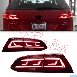 For VW Golf MK7 Wagon Red lens LED Rear Lamps Taillights Dynamic Signal 2013-17 - Picture 1 of 7
