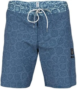 New Volcom 4Way Stretch Flour Jammer Blue Mens Trunks Boardshorts Short SHRT-92 - Picture 1 of 3