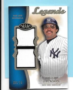 Camiseta deportiva 2012 Topps Tier 1 Legends Reggie Jackson doble juego 15/08 - Imagen 1 de 1