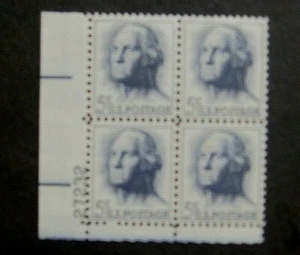 #1213 5 cent George Washington block of 4, mint NHOG, pick plate #/location - Picture 1 of 1