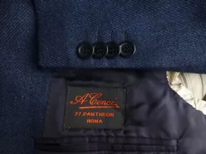A.Cenci Blazer 48R/38R Blue Italy Excellent Condition Silk Linen Jacket - Picture 1 of 6