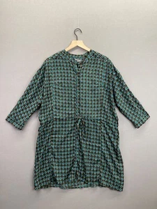 Bar III Womens Green Dress Button Long Sleeve Mini Drawstring Size Medium - Picture 1 of 11