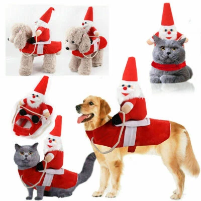 Mascota Perro Cachorro Ropa Navidad Disfraz Navidad Santa Sudadera con Capucha Conjunto Abrigo Juegos con disfraces