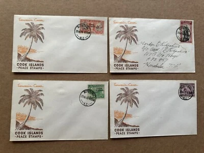 Cook Is 1946 Event Cover +Complete Set SG#146-49 +Aitutaki NZ CDS +08/22/46 - Image 1 of 2