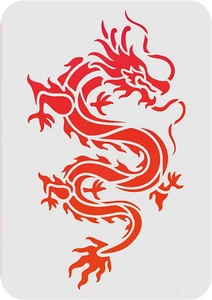 Drachen Schablonen 29.7x21cm Wiederverwendbare Drachen Wand Dekor Schablone Chin - Bild 1 von 7