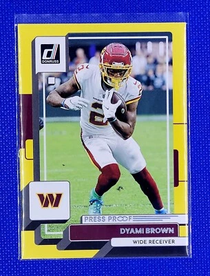 2022 Donruss Dyami Brown Press Proof Yellow #178 Commanders - Image 1 of 2