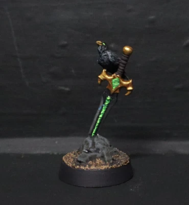 Painted Reaper Miniatures - MAGICAL SWORD AND CROW - GREEN GLOW - METAL mini - Image 1 of 4