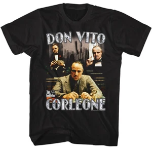 The Godfather Movie Logo Don Vito Corleone Photo Collage Men's T Shirt - Picture 1 of 5