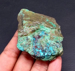 312.20 Cts Raw Chrysocolla & Turquoise Rough Gemstone- 68X48X16mm Size - Picture 1 of 9