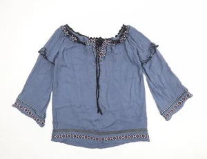 River Island Womens Blue Viscose BlendBlouse Size 8 - Picture 1 of 10