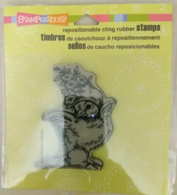 Cling Floral Bonette Baby Rubber Stamp & Stencil by Stampendous CRV234 NEW! - Image 1 of 3