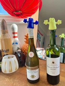 Alessi Flaschenverschluss Little Ghost blau & grün Design Bar Vintage 90er ITALIEN x2 - Bild 1 von 9