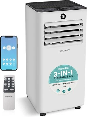 SereneLife Portable Air Conditioner Compact Home A/C 8,000 BTU – 27x12.8in 800W - Image 1 of 3