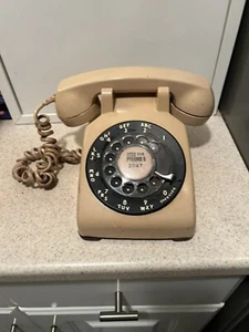 Teléfono giratorio vintage Western Electric C/D 500 dos tonos beige negro 1955 - Imagen 1 de 10