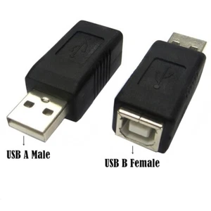 USB 2.0 Typ Stecker auf B Buchse Drucker Scanner Adapter Konverter Schwarz - Afbeelding 1 van 7