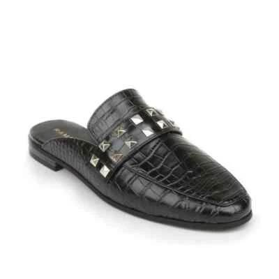 Sapato de Couro Sintético Rampage Studded Croc Brady Mules Preto Tamanho 8M - Imagem 1 de 4