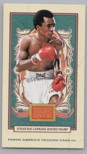 Sugar Ray Leonard Mini 2013 Panini Golden Age #112 Blue Base Ball Caramels Back