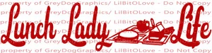 Calcomanía de vinilo Lunch Lady Life con bandeja de almuerzo pegatina escuela cafetería trabajador  - Imagen 1 de 3