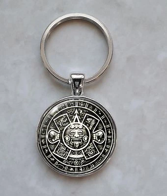 Aztec Calendar Indigenous Mexico Mexican Mesoamerica Keychain - Image 1 of 2