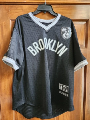 NWT Pro Standard Men's Brooklyn Nets Mesh Capsule Taping T-Shirt Black Large Cover