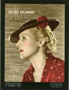 "L'ECHO DE PARIS: MODES" Original geflechtes Cover 4/1936 Foto DORVYNE - Bild 1 von 1